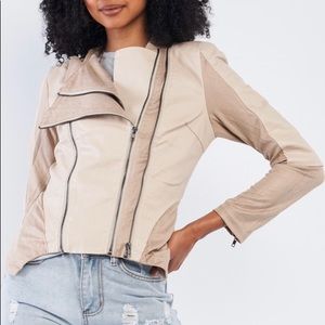 NWT Vegan Leather And Suede Jacket
